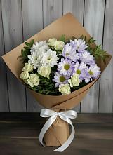 Букет цветов из:  Хризантемы и Розы в Тотьме