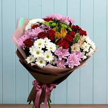 Букет цветов из:  Розы, Хризантемы и Альстромерии в Тотьме