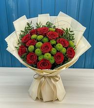 Букет цветов из:  Розы и Хризантемы в Тотьме