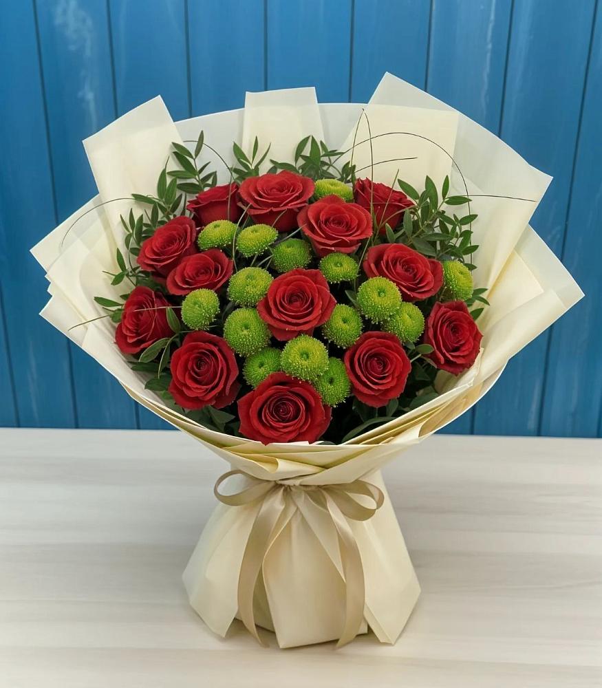 Букет цветов из: Розы и Хризантемы в Тотьме